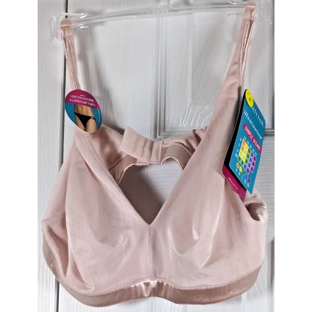 NWT Vanity Fair Women's Illumination Wireless Bralette Medium Sheer Quartz 72108